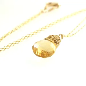 Gold Citrine Necklace