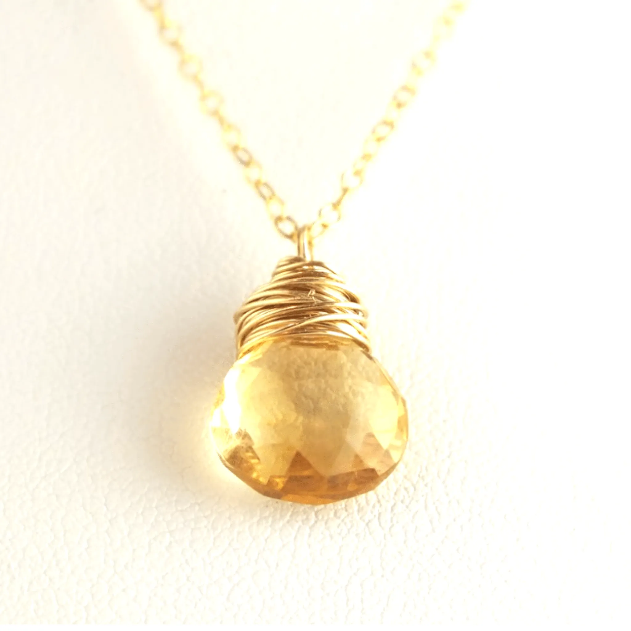 Gold Citrine Necklace