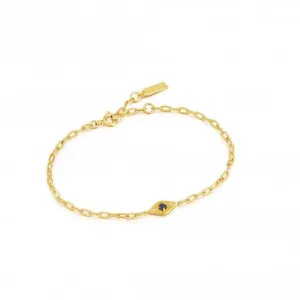 Gold Lapis Evil Eye Bracelet B039-03G-L