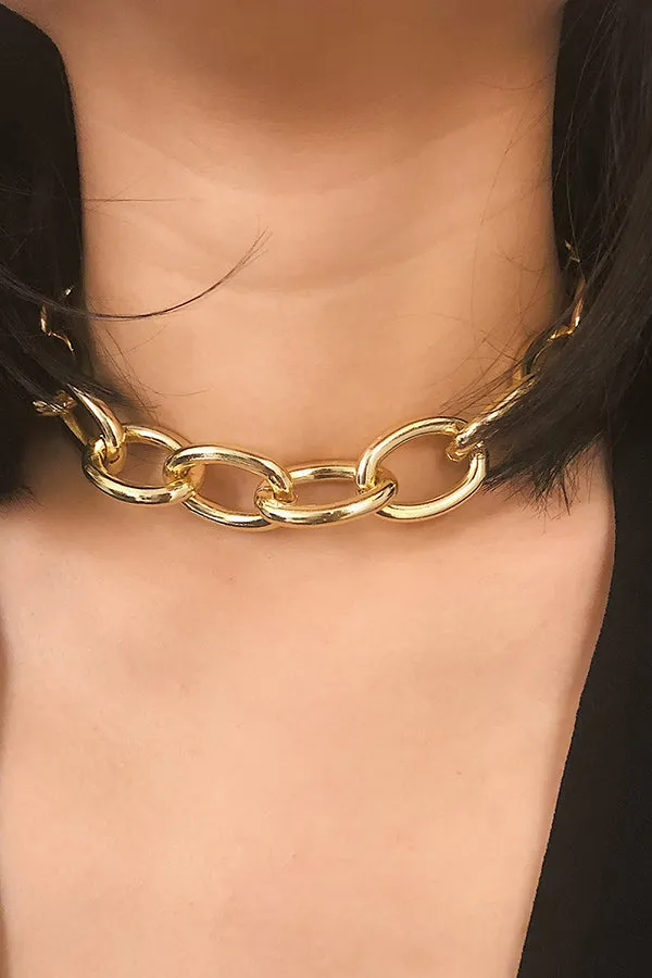 Gold Plated Chunky Chain Choker