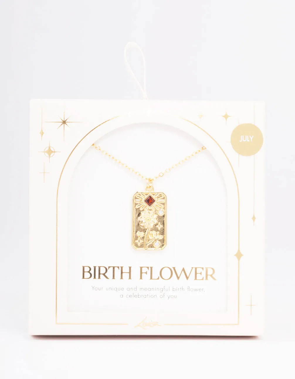 Gold Plated July Birth Month Flower Pendant Necklace