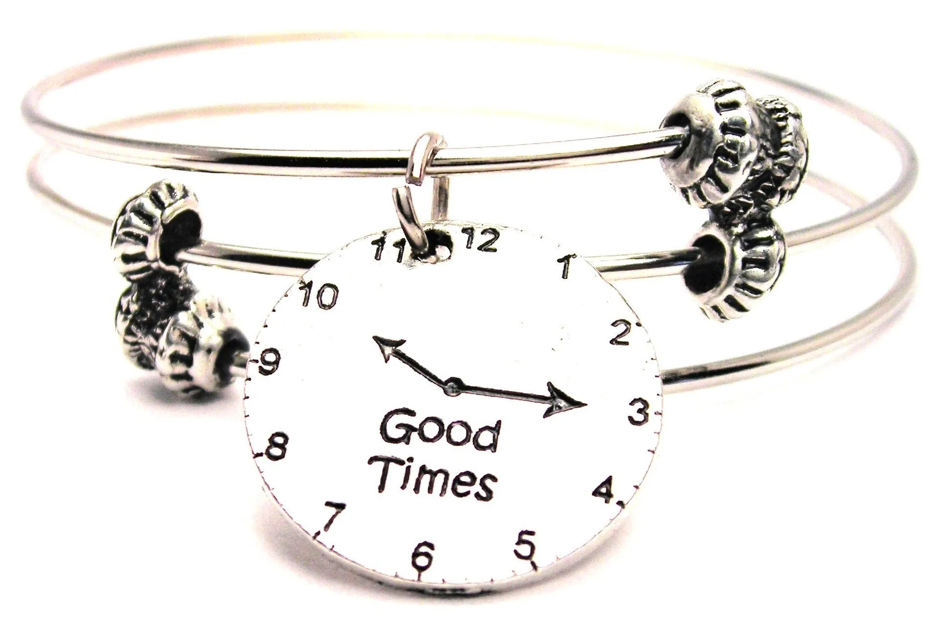 Good Times Clock Triple Style Expandable Bangle Bracelet