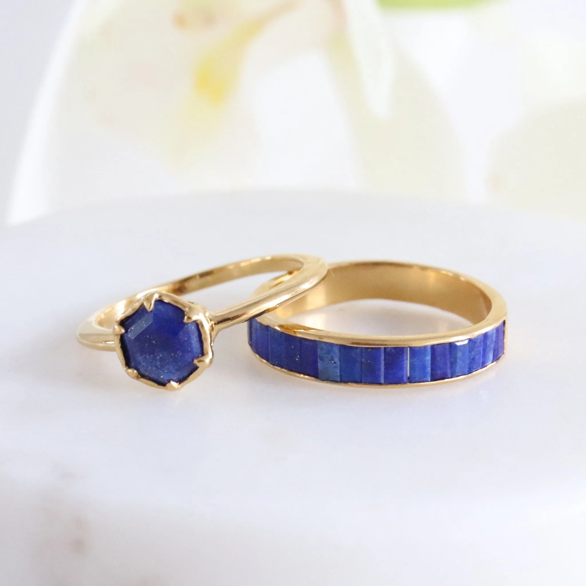 GRACE RING - LAPIS & GOLD