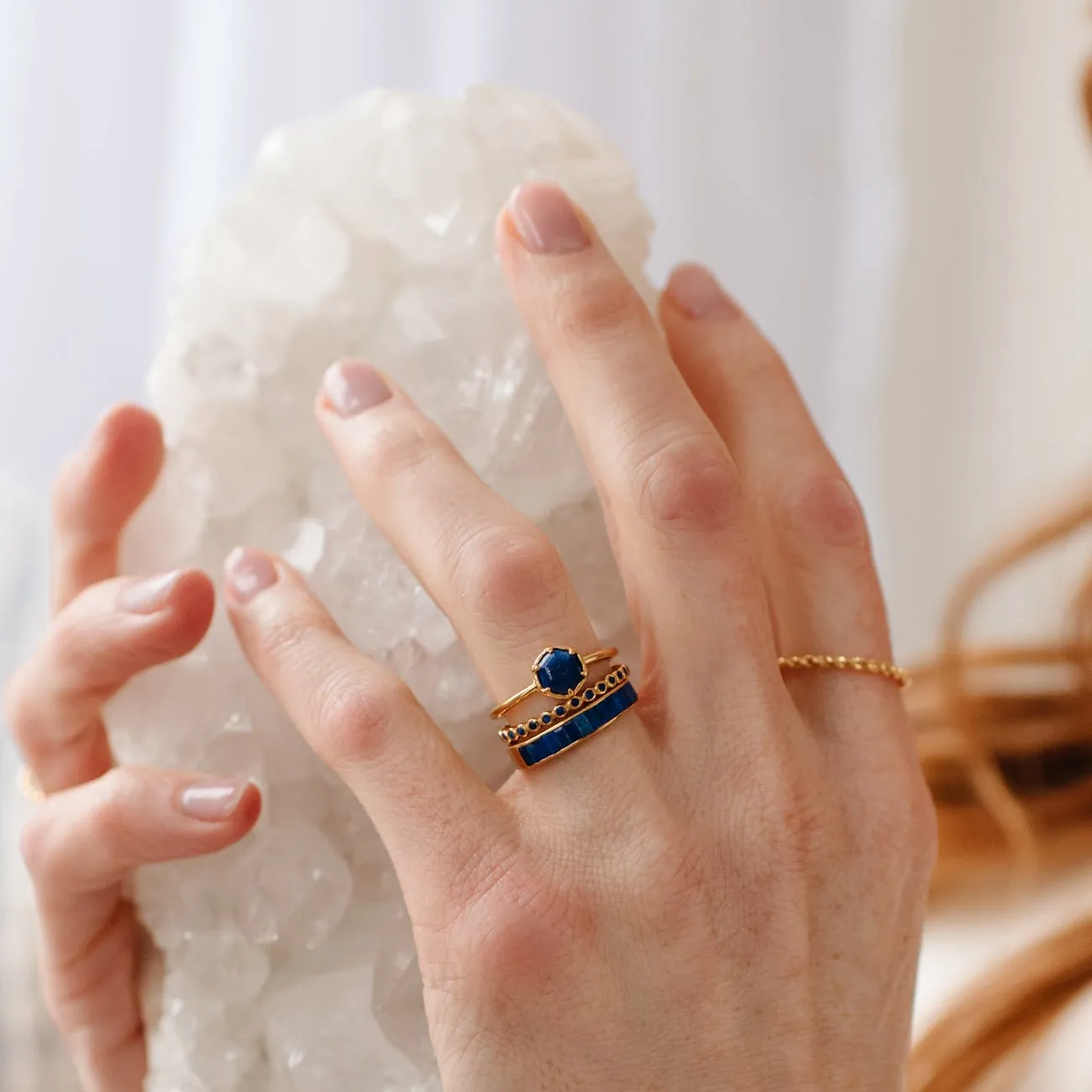 GRACE RING - LAPIS & GOLD