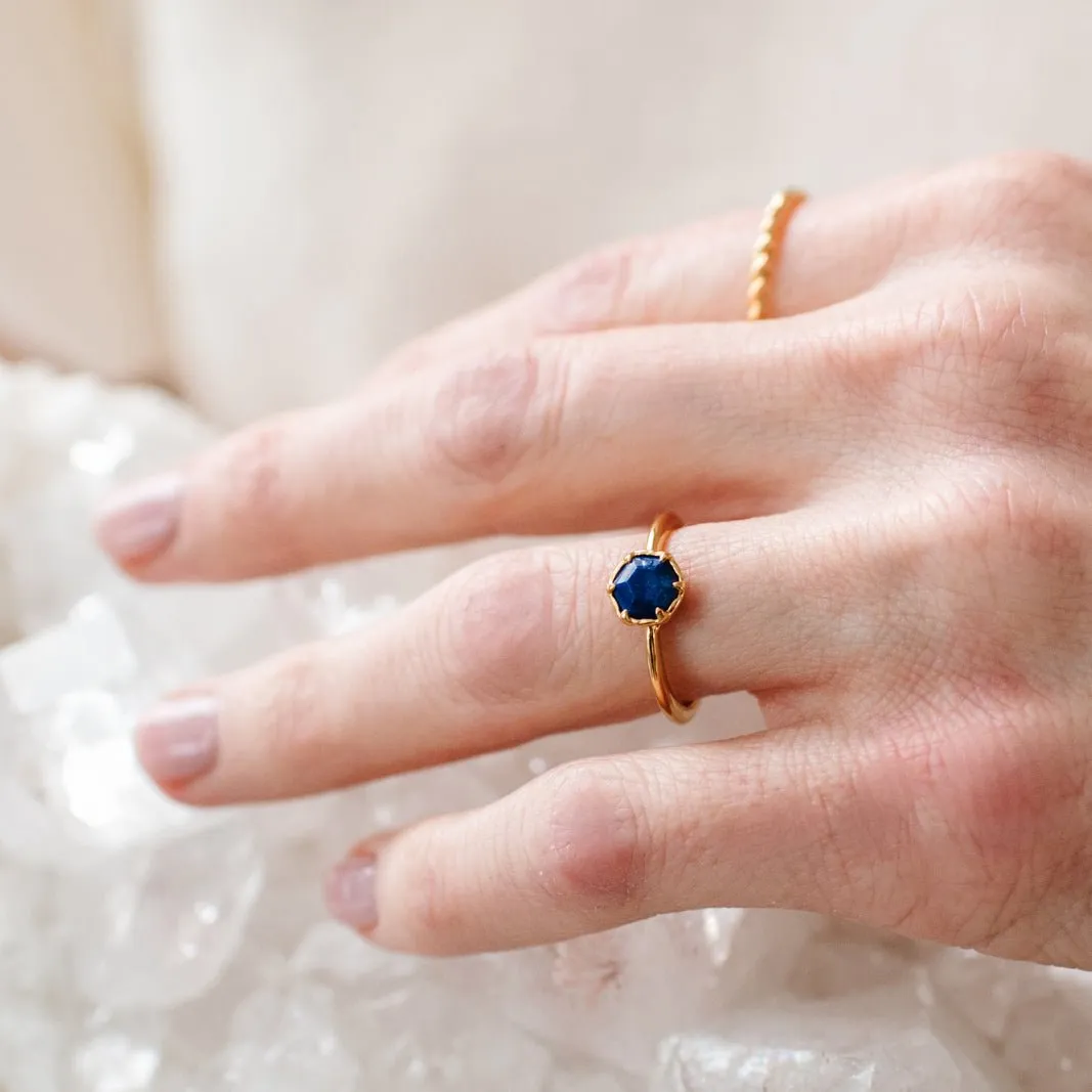 GRACE RING - LAPIS & GOLD