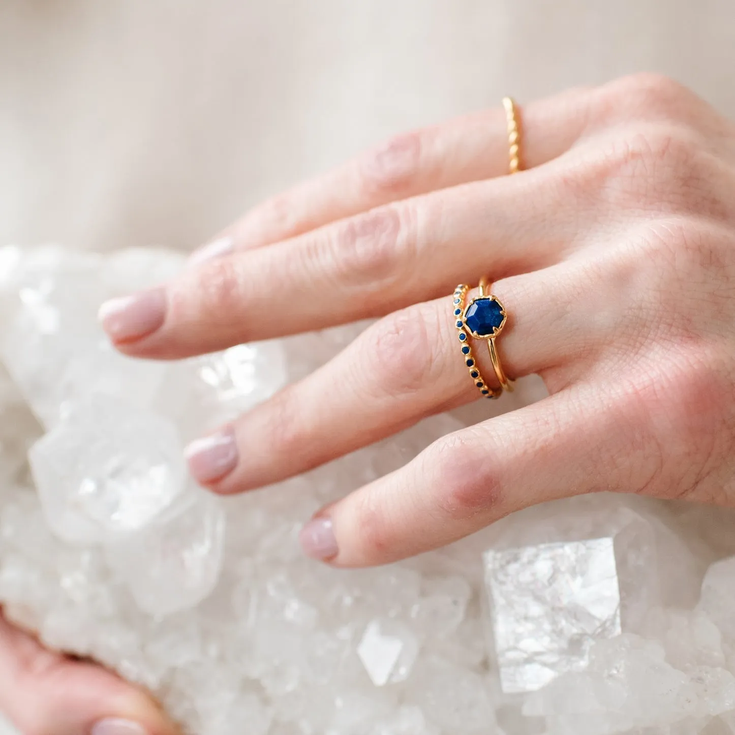 GRACE RING - LAPIS & GOLD