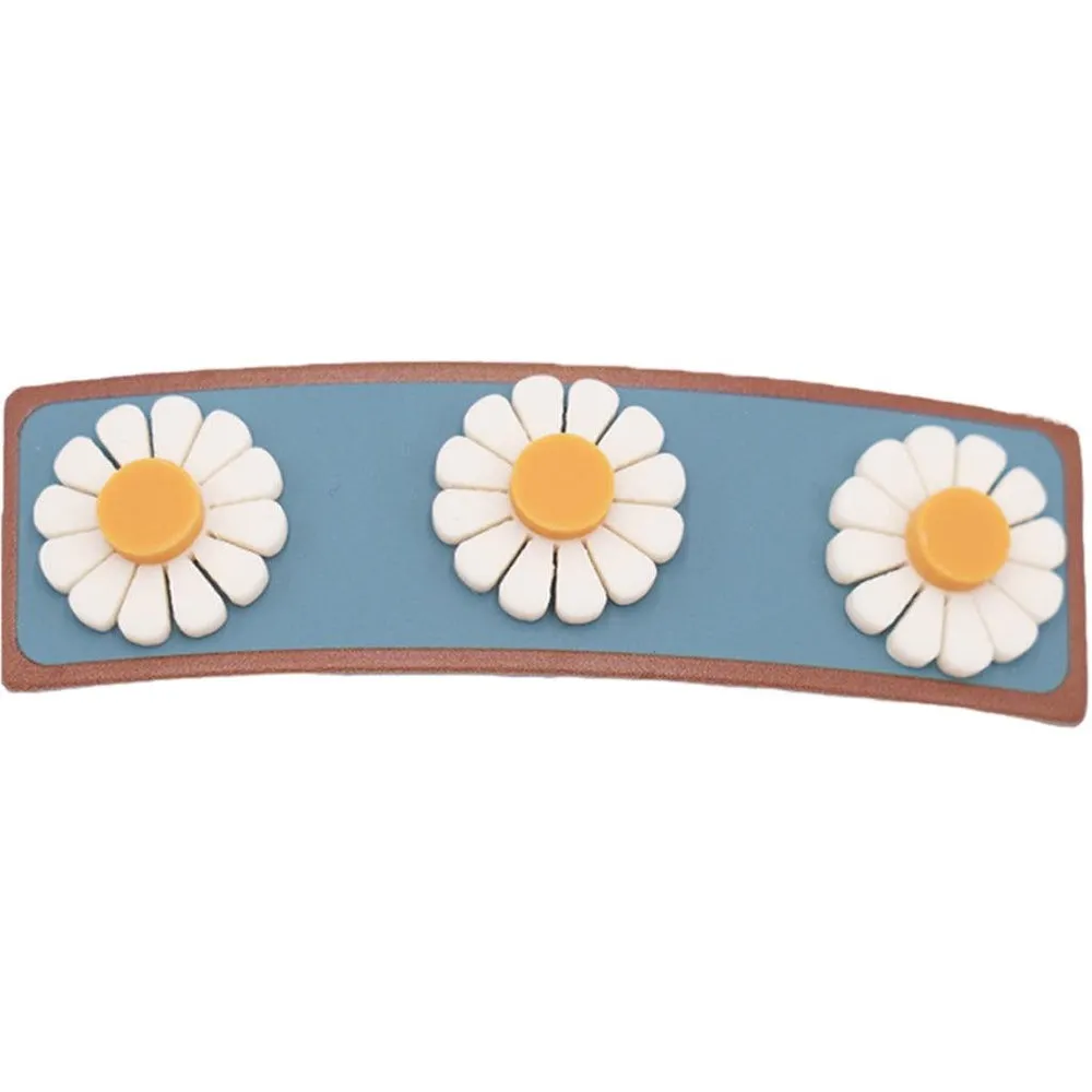 Grech & Co. Wide Bar Clip Flower Laguna