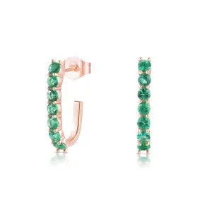 Green Emerald Sparkler Pin Earrings