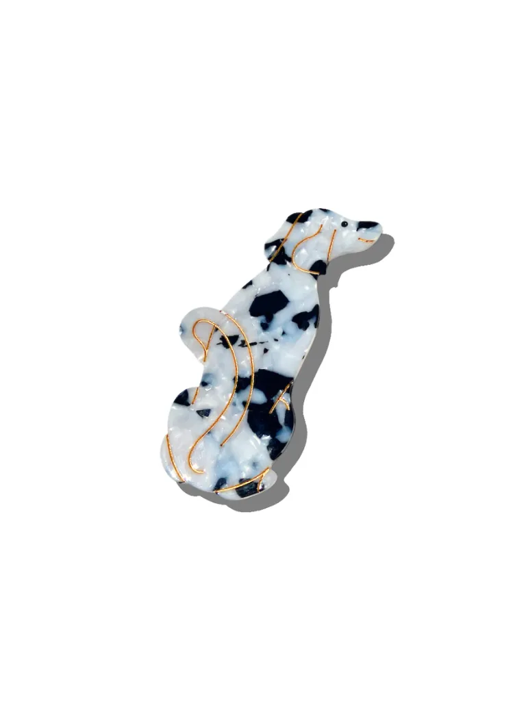 Hand-painted Dalmatian Dog Barrette Hair Clip | Eco-Friendly