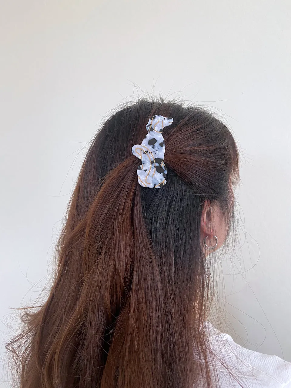 Hand-painted Dalmatian Dog Barrette Hair Clip | Eco-Friendly