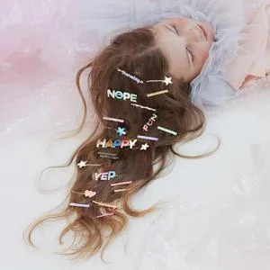 Happy Glitter Hair Clip