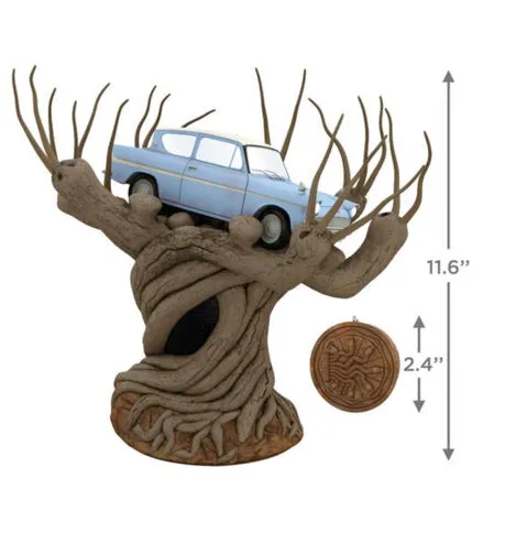 Harry Potter and the Chamber of Secrets™ Collection Flying Ford Anglia in the Whomping Willow™ Tree Topper With Light and Sound