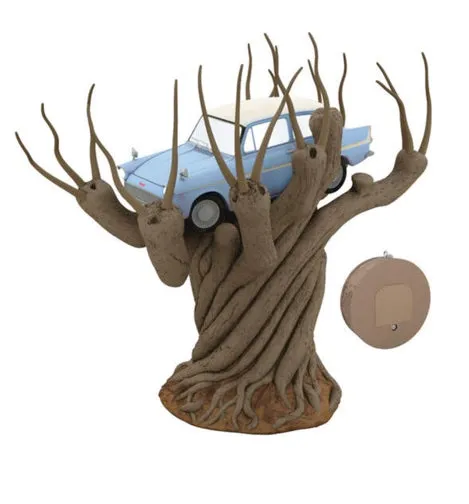 Harry Potter and the Chamber of Secrets™ Collection Flying Ford Anglia in the Whomping Willow™ Tree Topper With Light and Sound