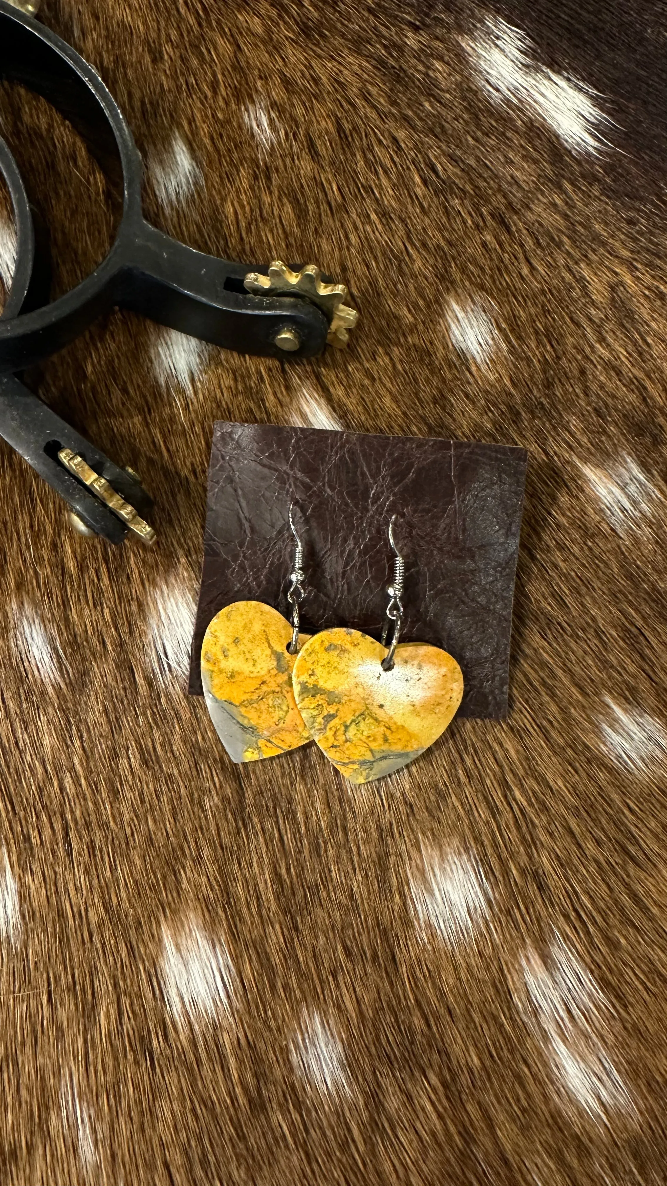 Heart Shaped Slab Earrings- Multiple options available