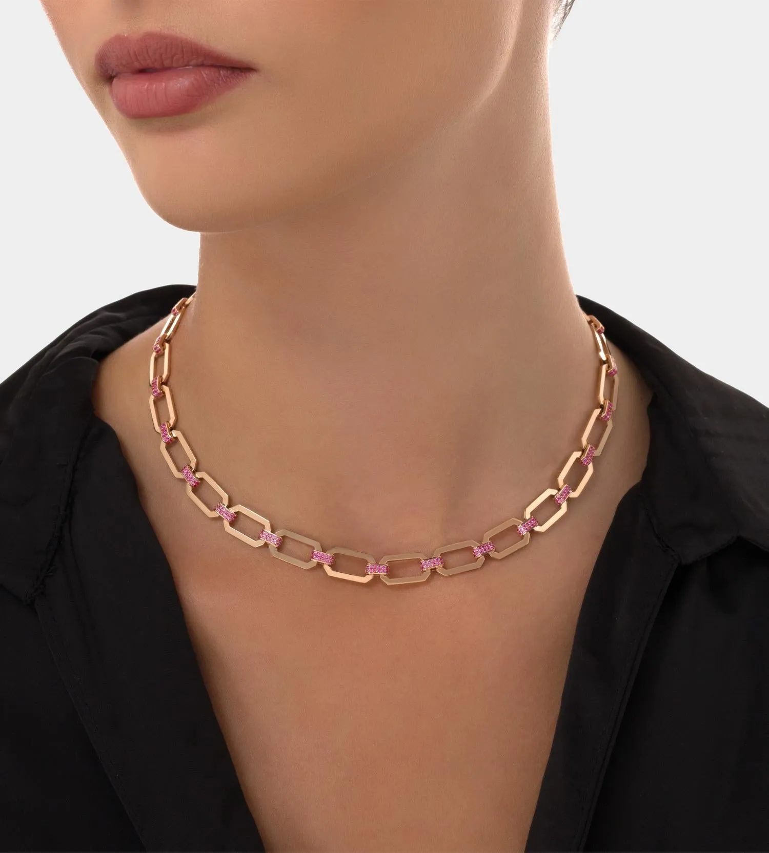 HEXA PINK CHAIN NECKLACE