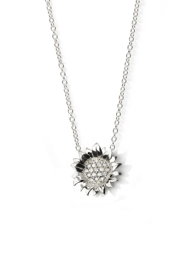 Hope Sunflower Pavé Necklace