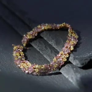 INFINITY - 18K Rose Yellow Gold Pink and Yellow Diamond Bracelet