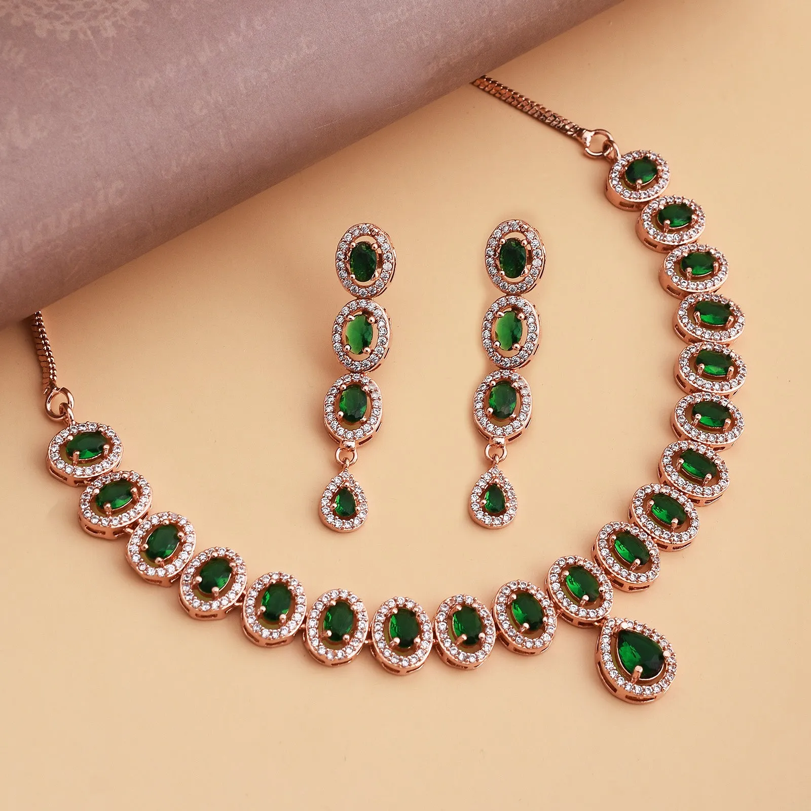 Jenny Rhodium Plated Cz Necklace