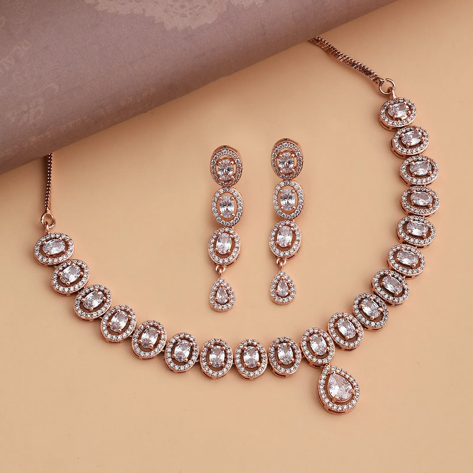 Jenny Rhodium Plated Cz Necklace