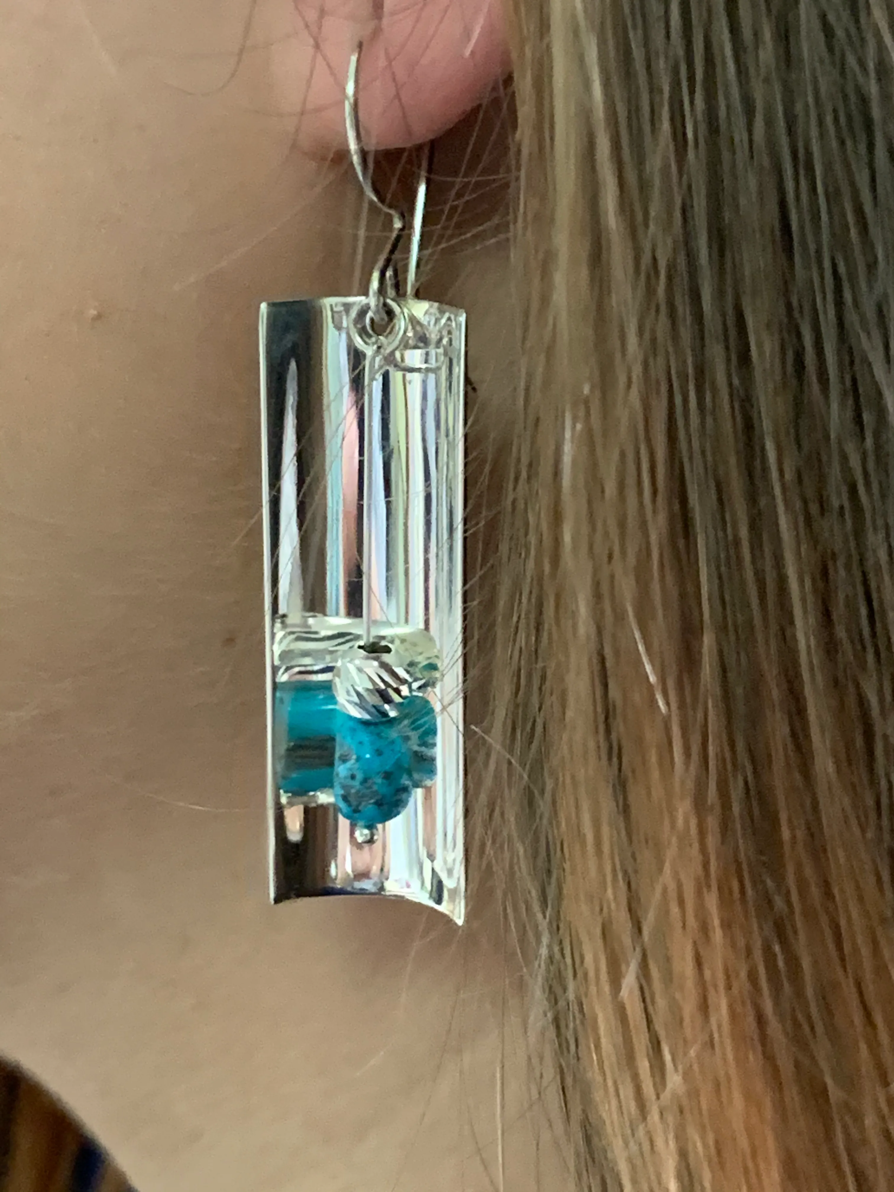 Jeremy Harrison Navajo Turquoise Sterling Silver Earrings