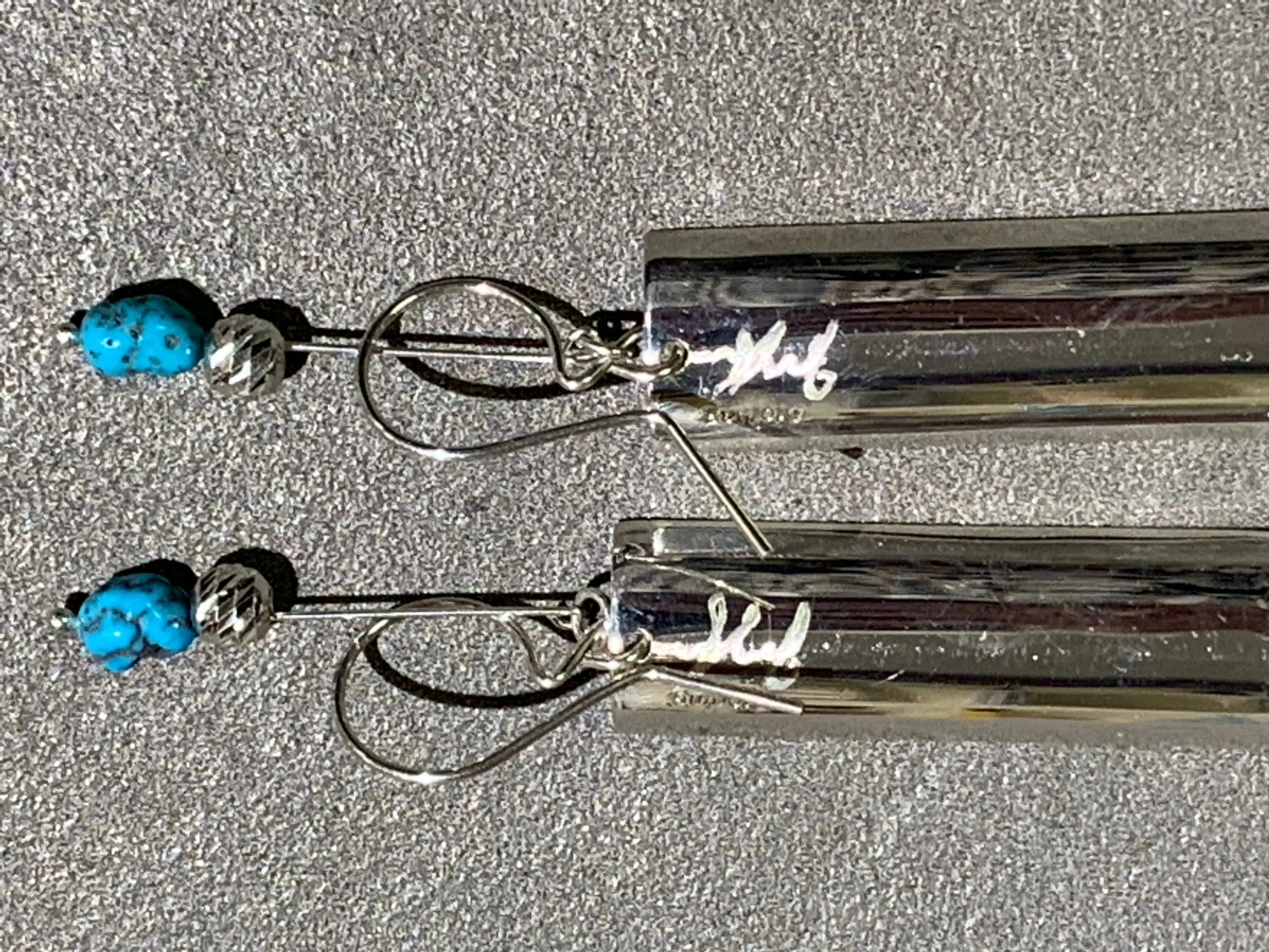 Jeremy Harrison Navajo Turquoise Sterling Silver Earrings