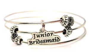 Junior Bridesmaid Triple Style Expandable Bangle Bracelet