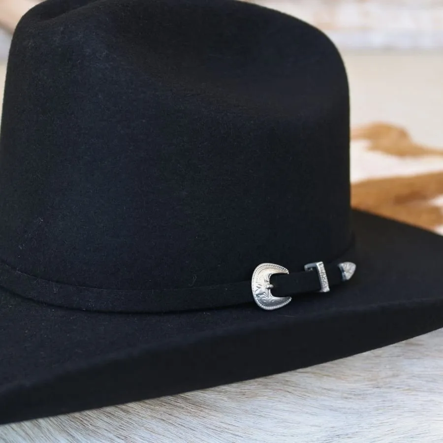 Justin 3X Black Wool Cowboy Hat - Laredo