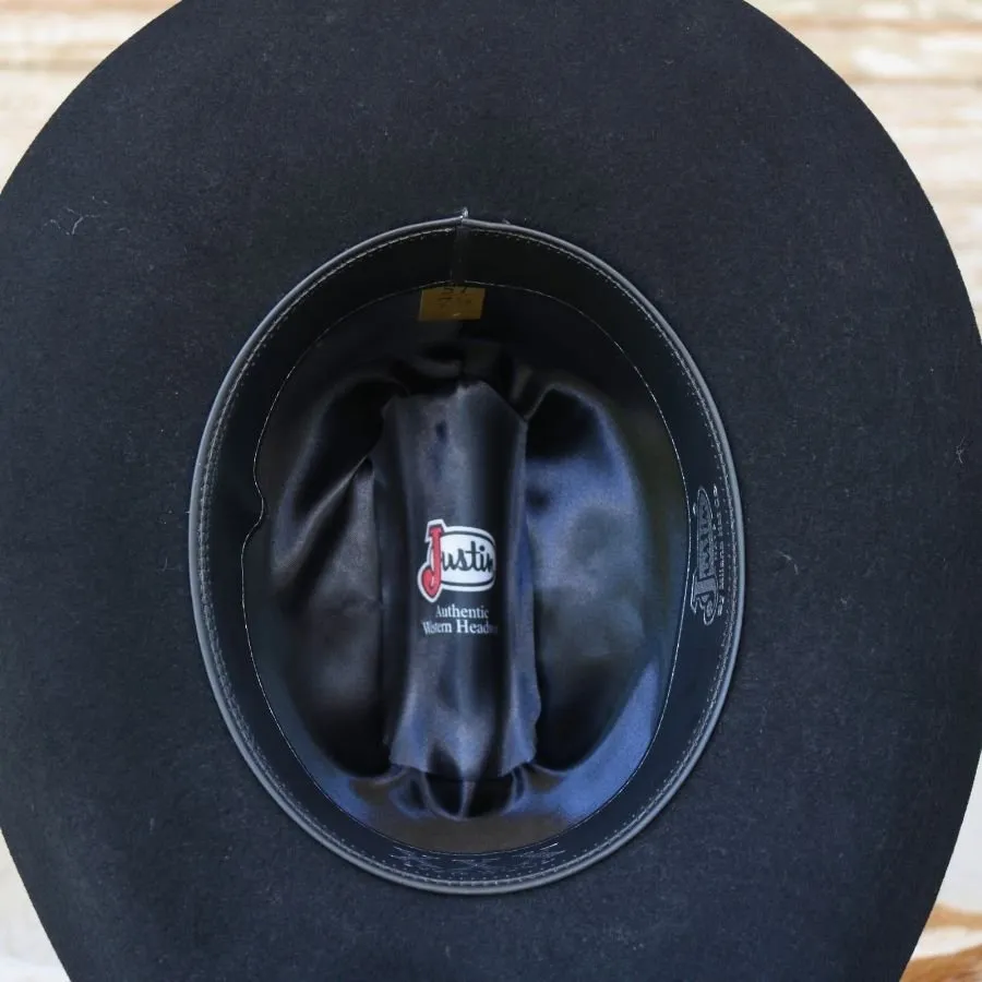 Justin 3X Black Wool Cowboy Hat - Laredo