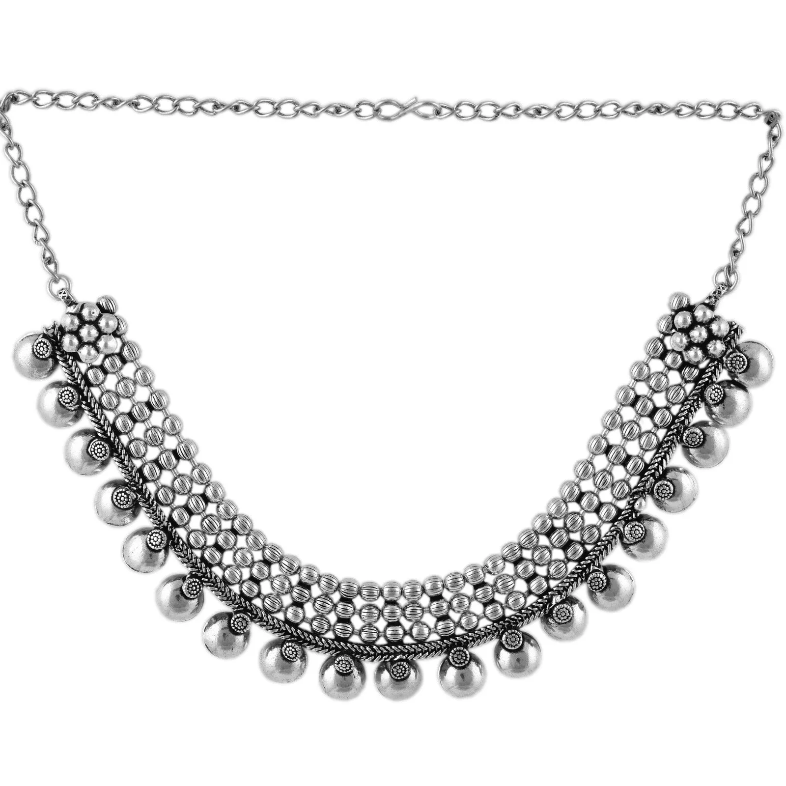 Kolhapuri German Silver Oxidized Choker Necklace