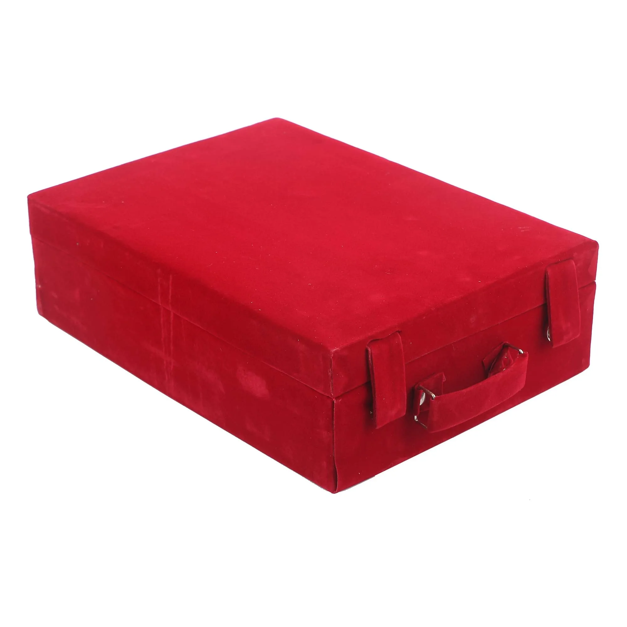 Kuber Industries Wooden 1 Piece Four Rod Velvet Bangle Storage Box (Maroon) - CTKTC22741