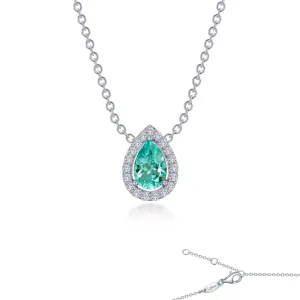 Lafonn Kaleidoscope Pear 2# Green Corundum Necklace SYN008GP18