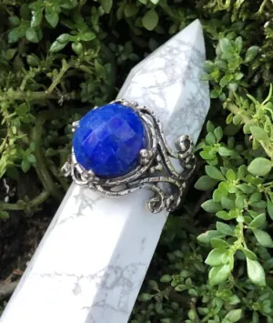 Lapis Lazuli and Sterling Silver Ring - Size 8