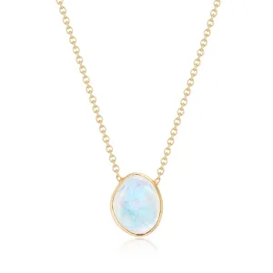 Lulu Rainbow Moonstone Necklace,18k Gold