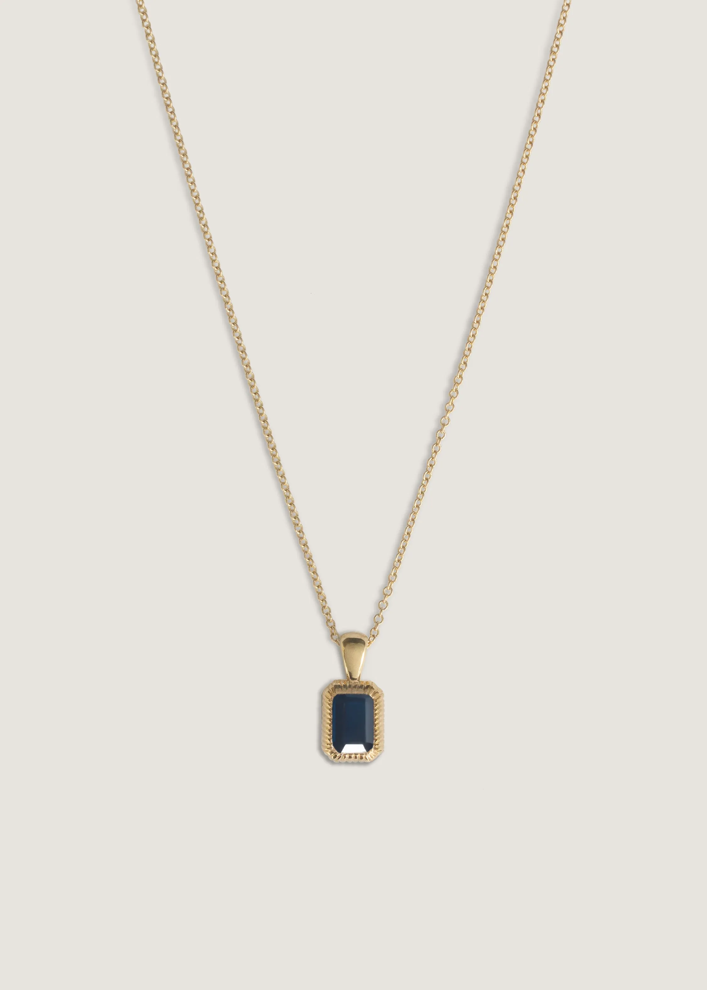 Lyra Emerald Cut Pendant Blue Sapphire