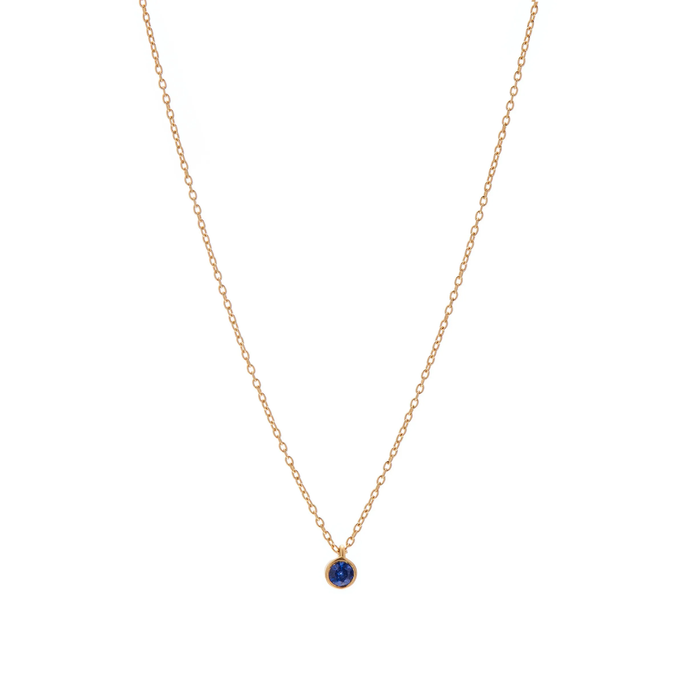 Marian Maurer 18k Micro 3mm Sapphire Necklace 16"