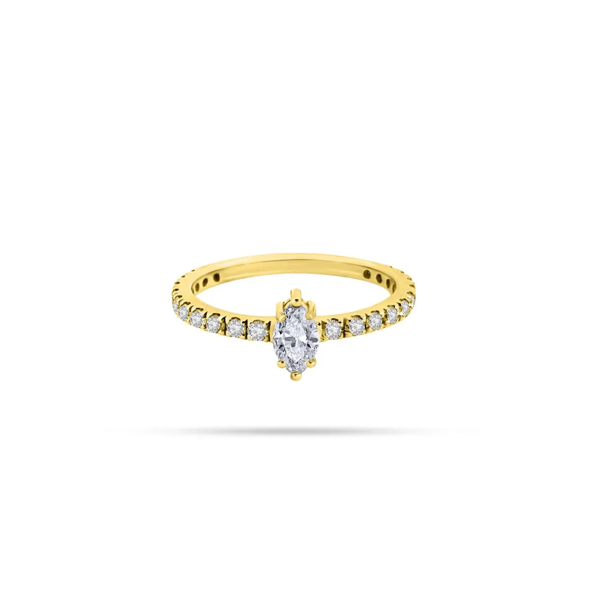 Marquise And Round Diamond Ring