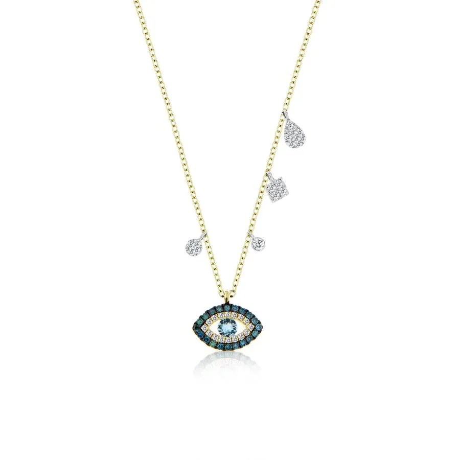 Meira T Blue Diamond Evil Eye Necklace