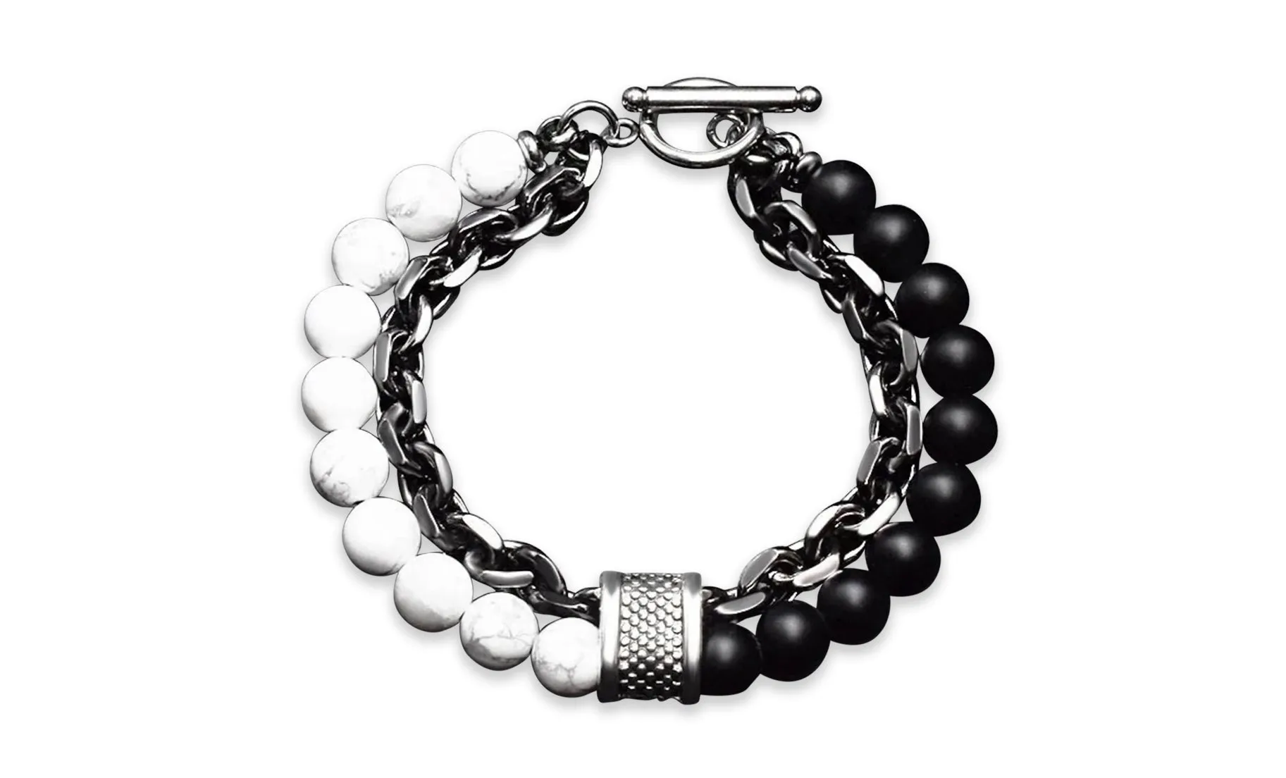 MEN'S CHAIN AND BEAD BRACELET