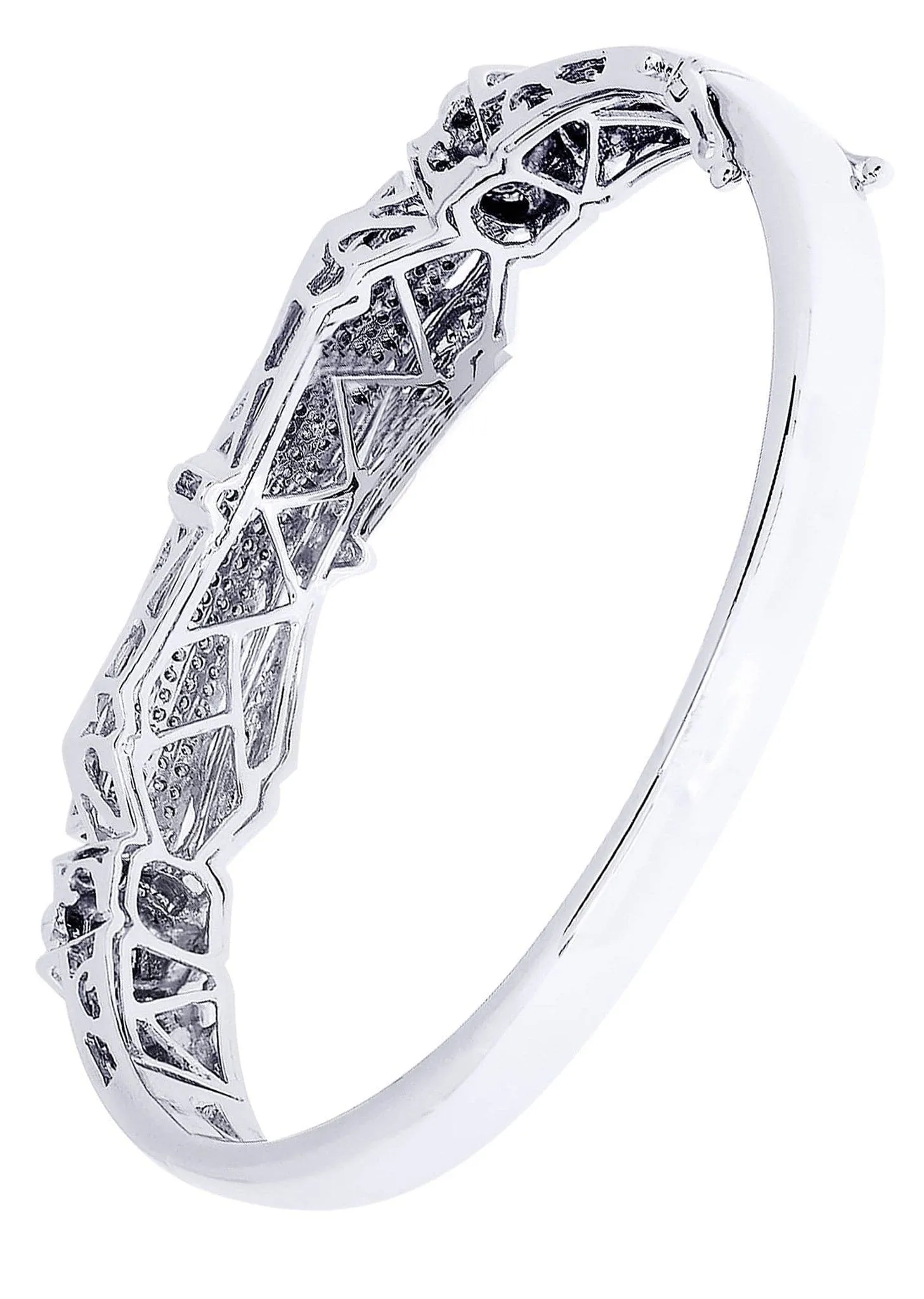 Mens Diamond Bangle White Gold| 1.92 Carats| 37.88 Grams