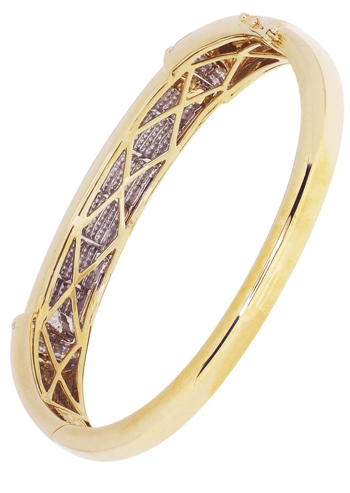 Mens Diamond Bangle  Yellow Gold| 2.97 Carats| 38.85 Grams