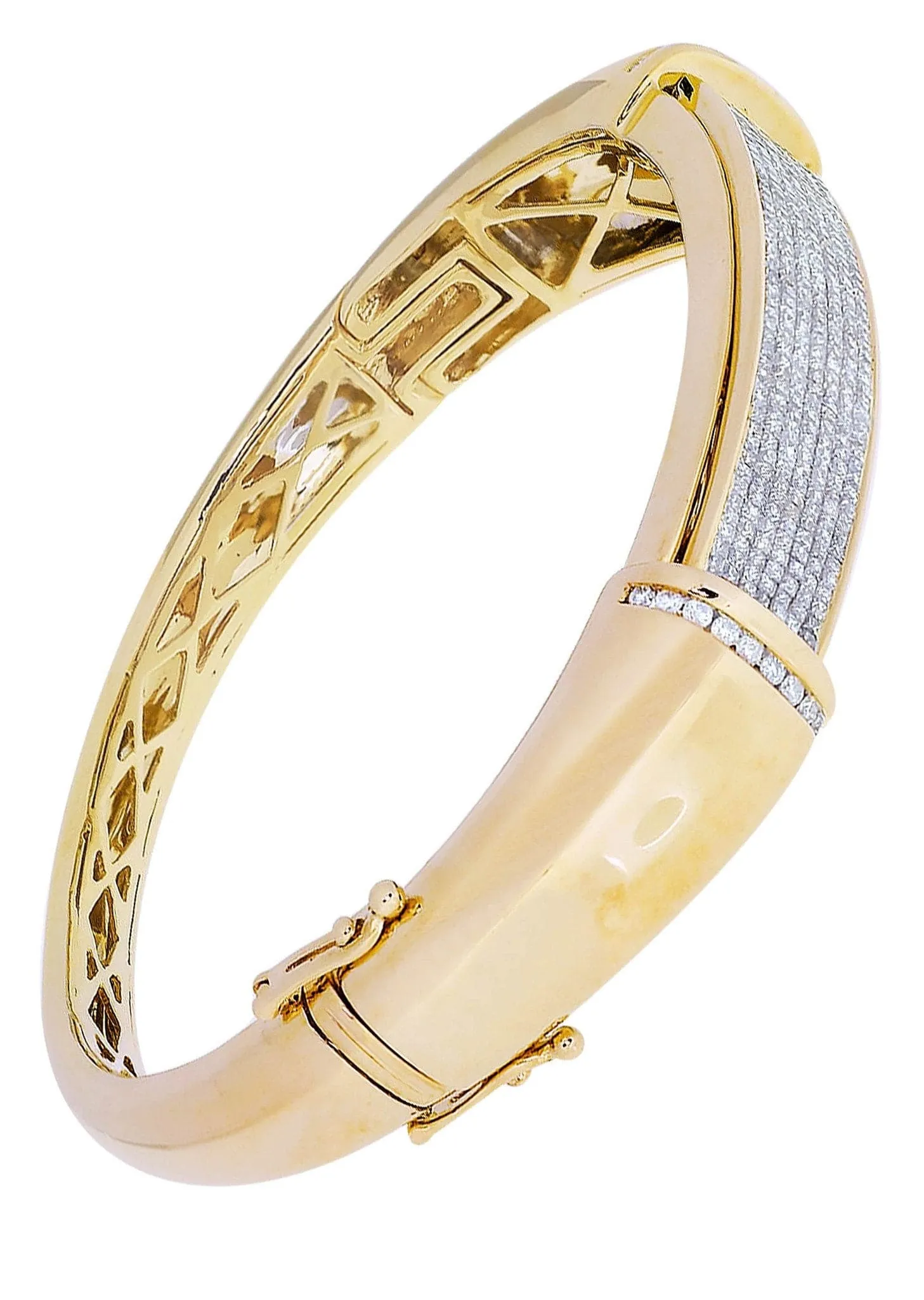 Mens Diamond Bangle  Yellow Gold| 2.97 Carats| 38.85 Grams