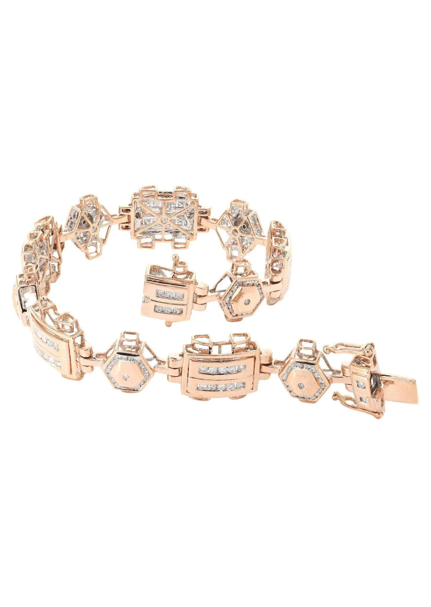 Mens Diamond Bracelet Rose Gold| 3.45 Carats| 28.8 Grams