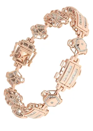 Mens Diamond Bracelet Rose Gold| 3.45 Carats| 28.8 Grams