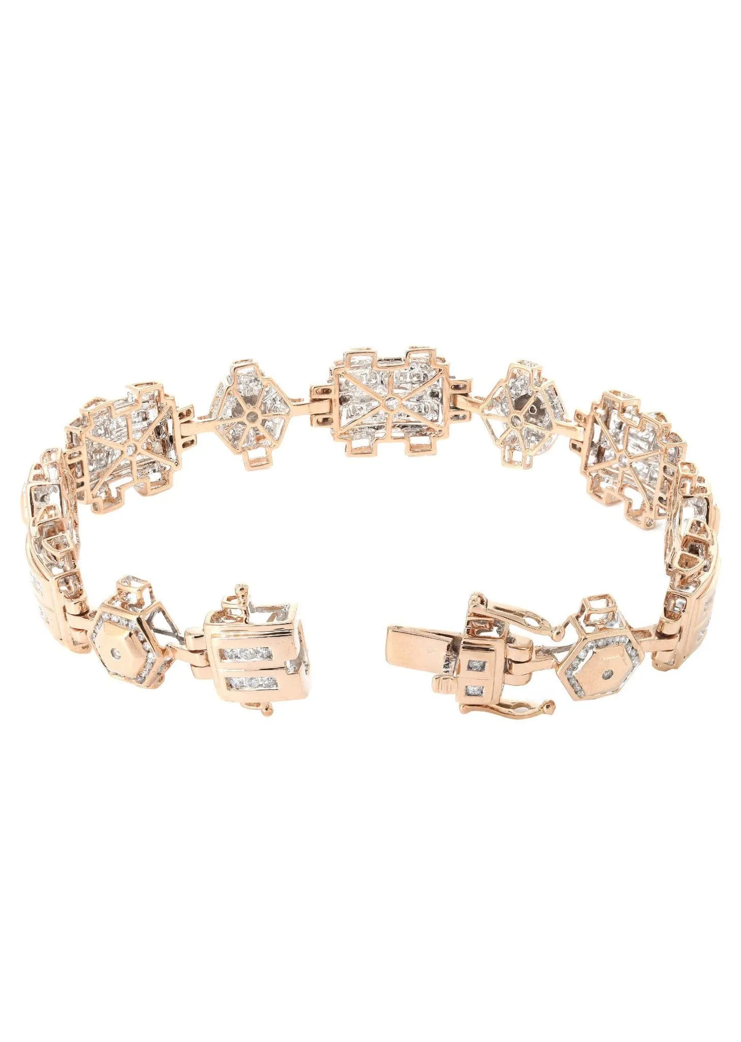 Mens Diamond Bracelet Rose Gold| 3.45 Carats| 28.8 Grams