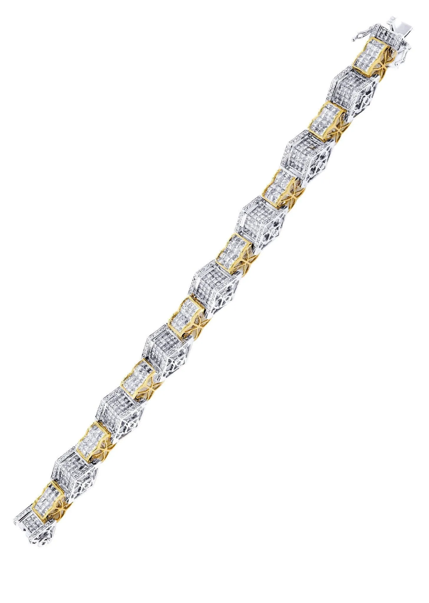 Mens Diamond Bracelet Yellow Gold| 13.65 Carats| 44.48 Grams