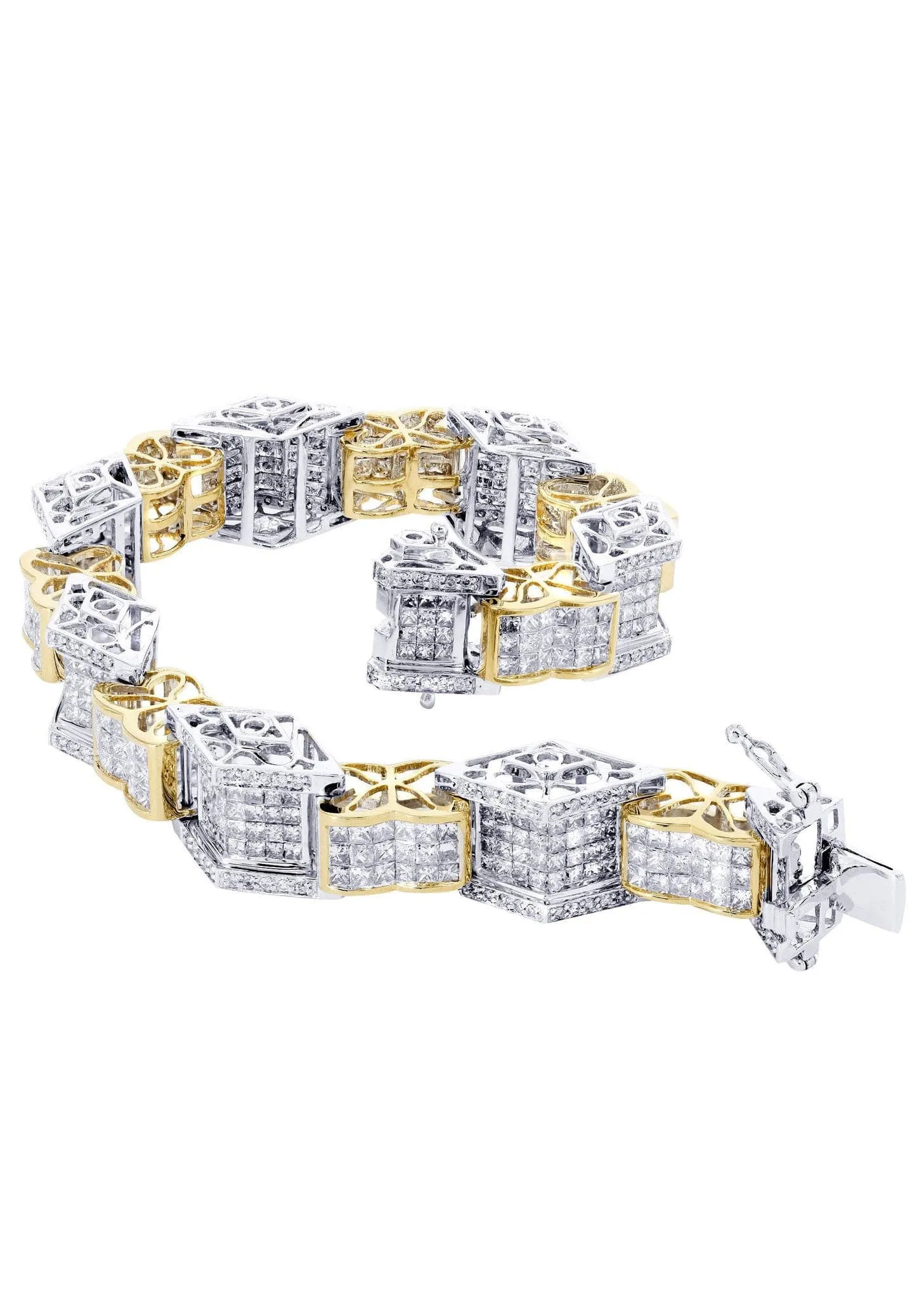 Mens Diamond Bracelet Yellow Gold| 13.65 Carats| 44.48 Grams