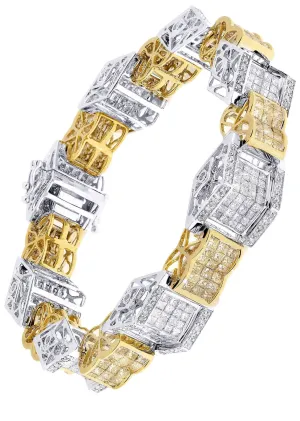 Mens Diamond Bracelet Yellow Gold| 13.65 Carats| 44.48 Grams