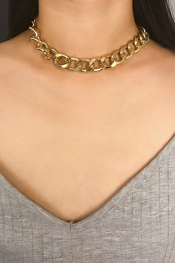 Metal Chain Punk Short Choker