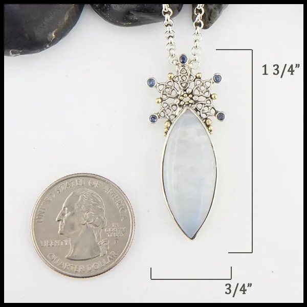 Moonstone and Snowflake Celtic Pendant