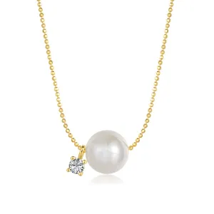 Moonstone Crystal Floating Two Stone Necklace